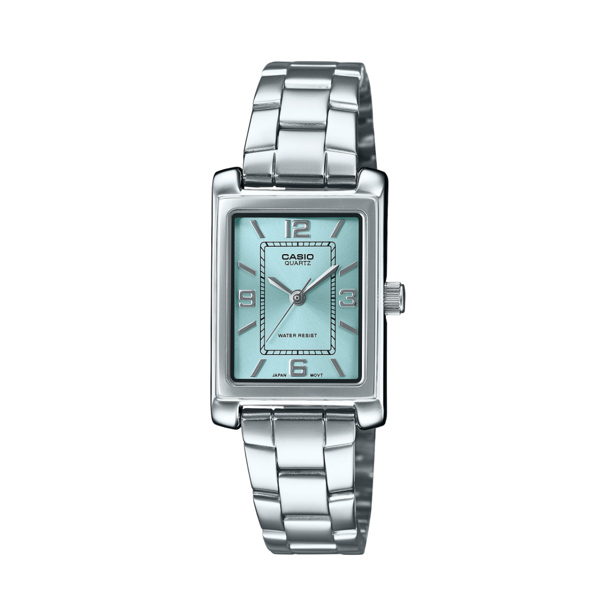 Casio LTP-1234DD-2A Women’s Rectangular Blue Dial Stainless Steel Quartz Watch