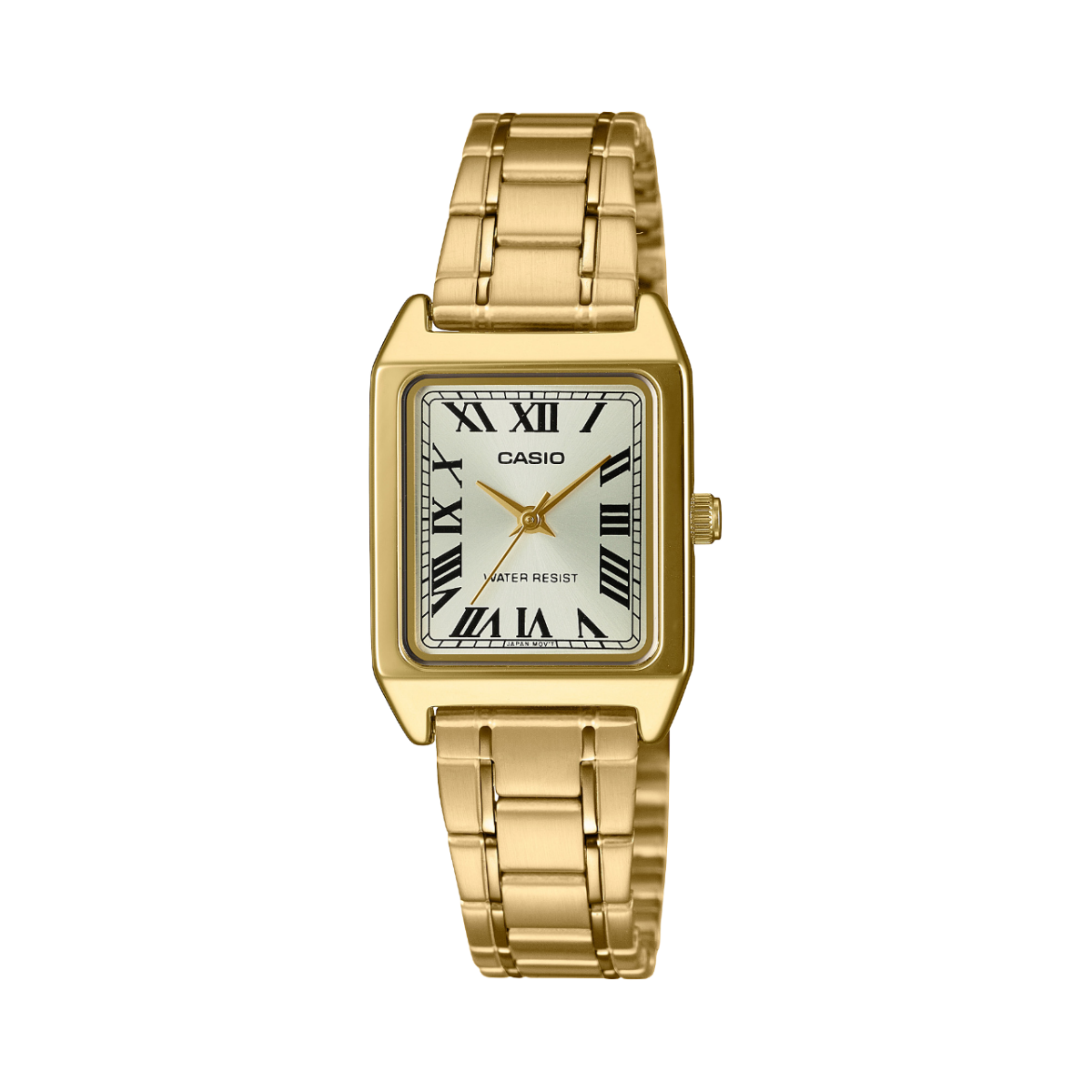 Casio LTP-V007G-9B Women’s Analog Gold-Tone Stainless Steel Watch with Square White Roman Dial