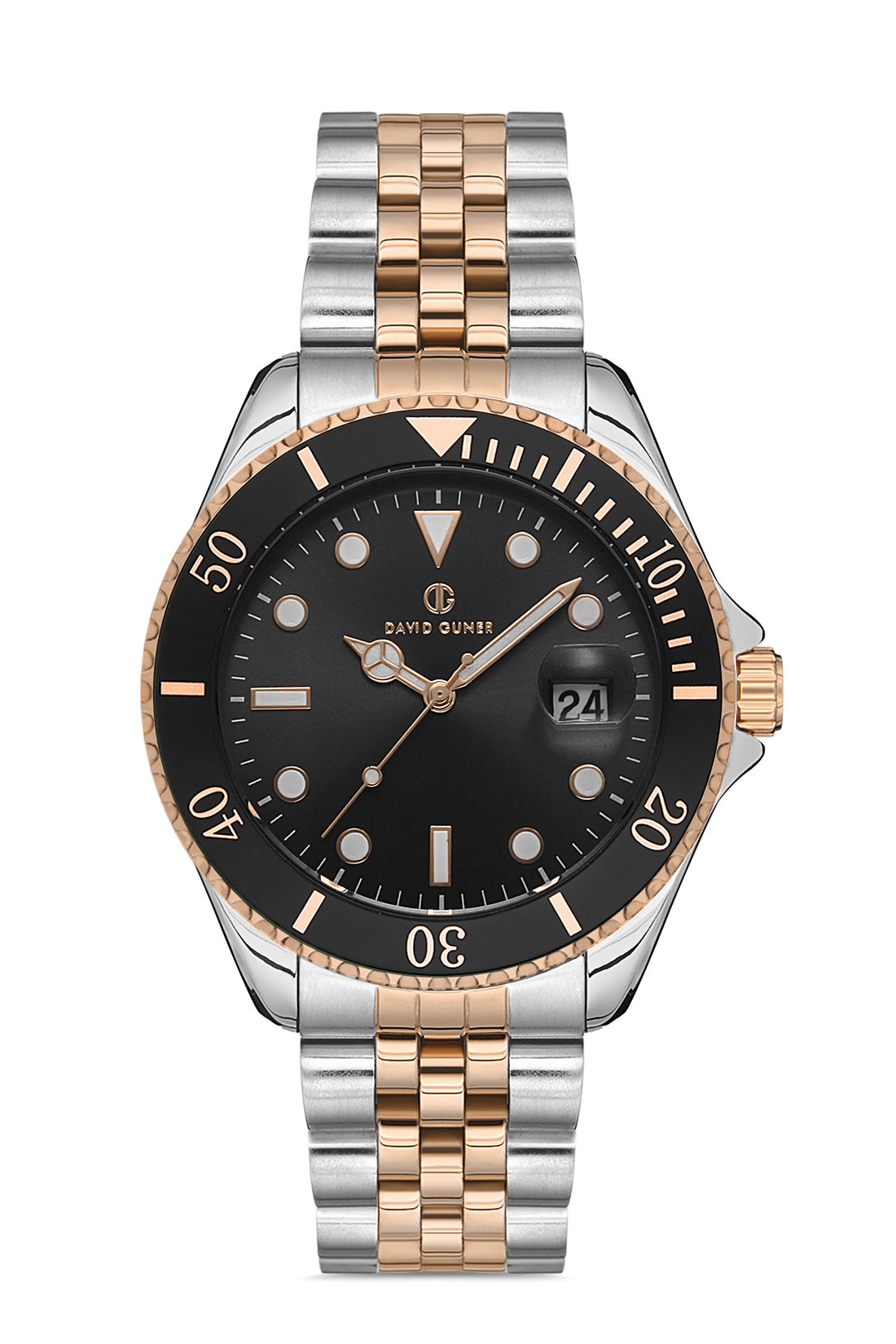 David Guner DG-8230GA-E2 Black Dial Two-Tone Stainless Steel Men’s Watch – 42mm