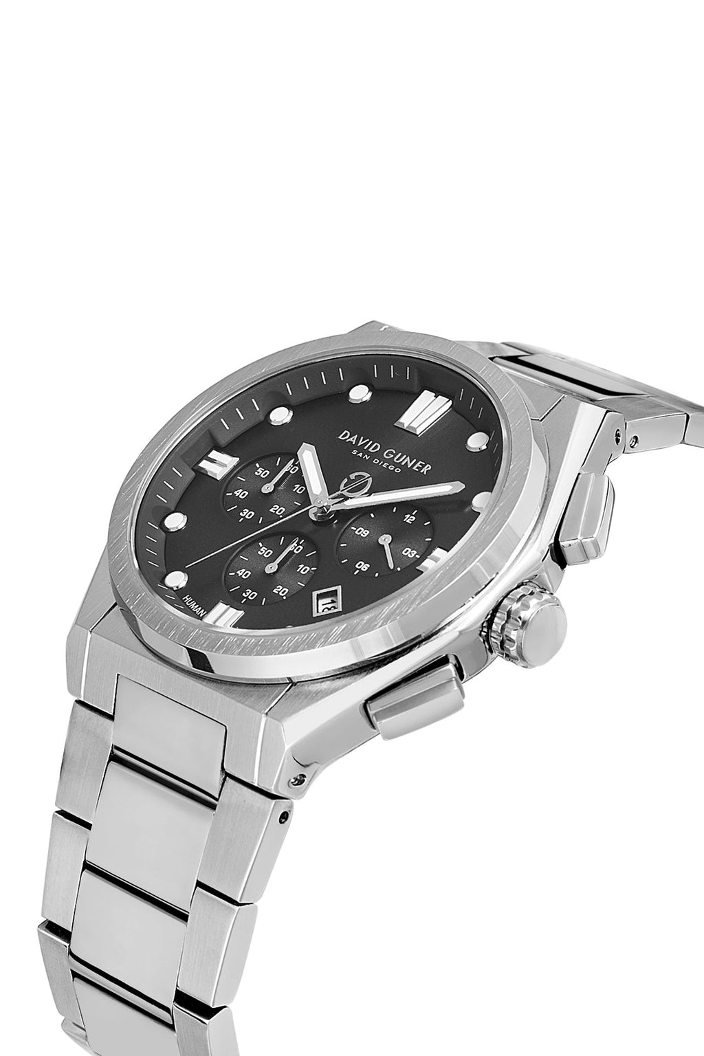 David Guner DG-8861GA-A2 Black Dial Stainless Steel Multifunction Men’s Watch – 46mm