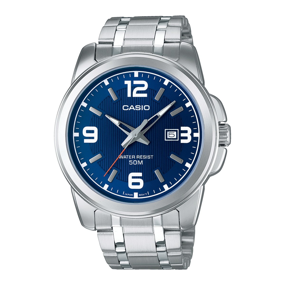 Casio MTP-1314D-2AV Men’s Analog Watch | Blue Dial | Stainless Steel | 50M Water Resistant