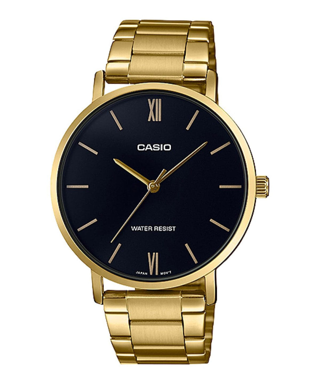 Casio MTP-VT01G-5B Men’s Analog Watch | Brown Dial Gold Stainless Steel Bracelet