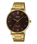 Casio MTP-VT01G-5B Men’s Analog Watch | Brown Dial Gold Stainless Steel Bracelet