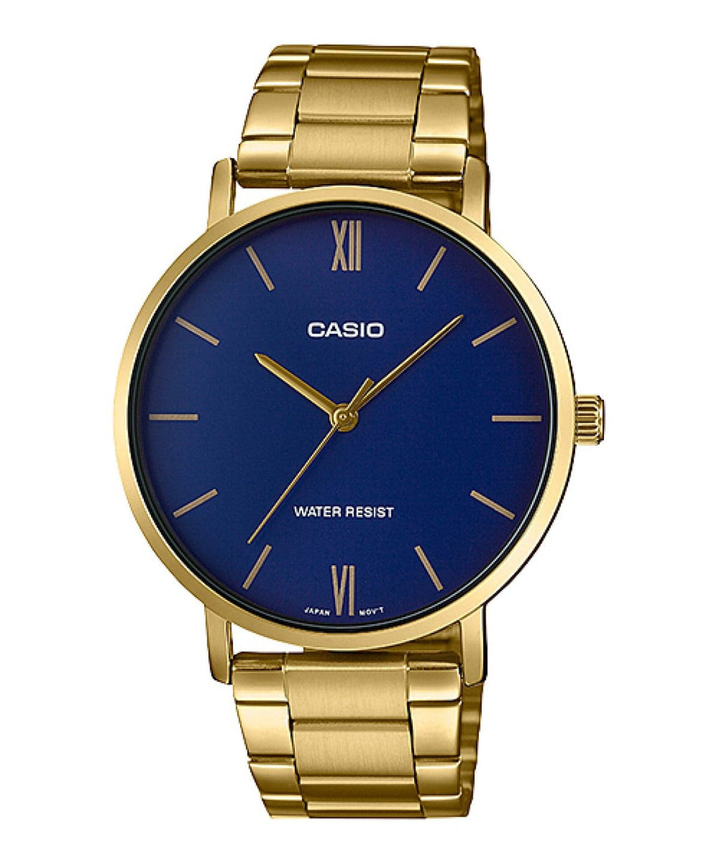 Casio MTP-VT01G-5B Men’s Analog Watch | Brown Dial Gold Stainless Steel Bracelet