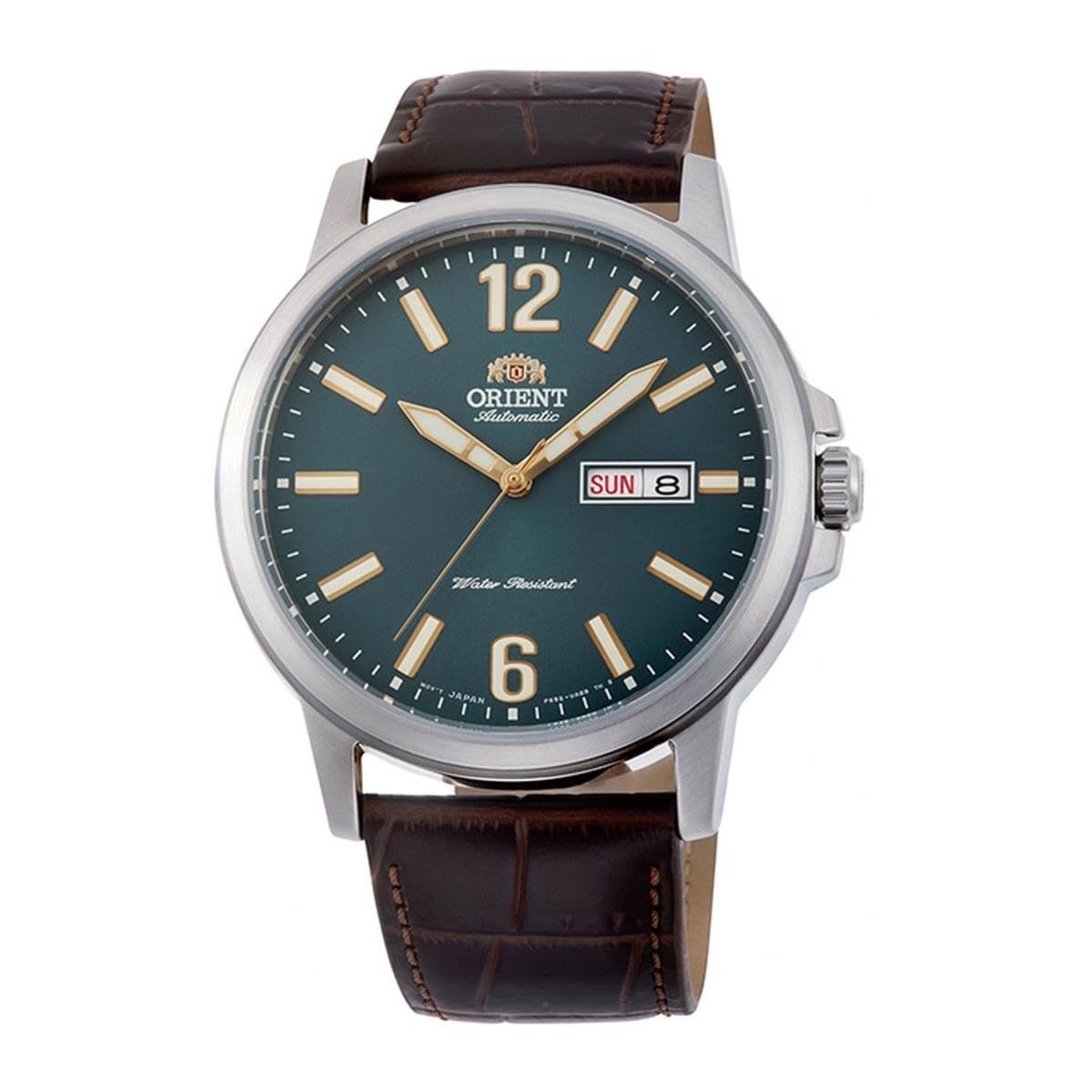 Orient Contemporary RA-AA0C06E19B Automatic Men’s Watch Green Sunburst Dial Leather Strap