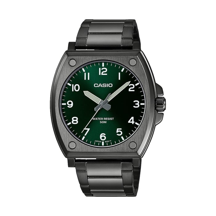 Casio MTP-E730B-1AVDF Men’s Analog Watch | Black Dial | Black Ion-Plated Stainless Steel Bracelet | 50M Water Resistant