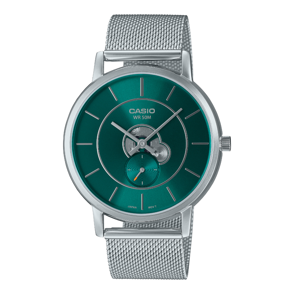 Casio MTP-B130M Unisex Analog Watch | Stainless Steel Mesh Bracelet | 50M Water Resistant
