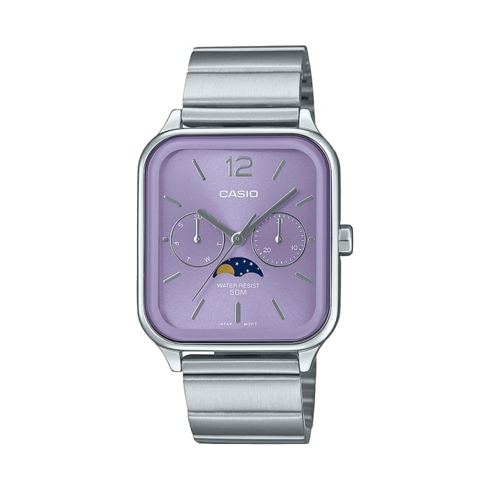 Casio MTP-M305D-9AVDF Men’s Analog Moon Phase Stainless Steel Watch – Champagne Dial