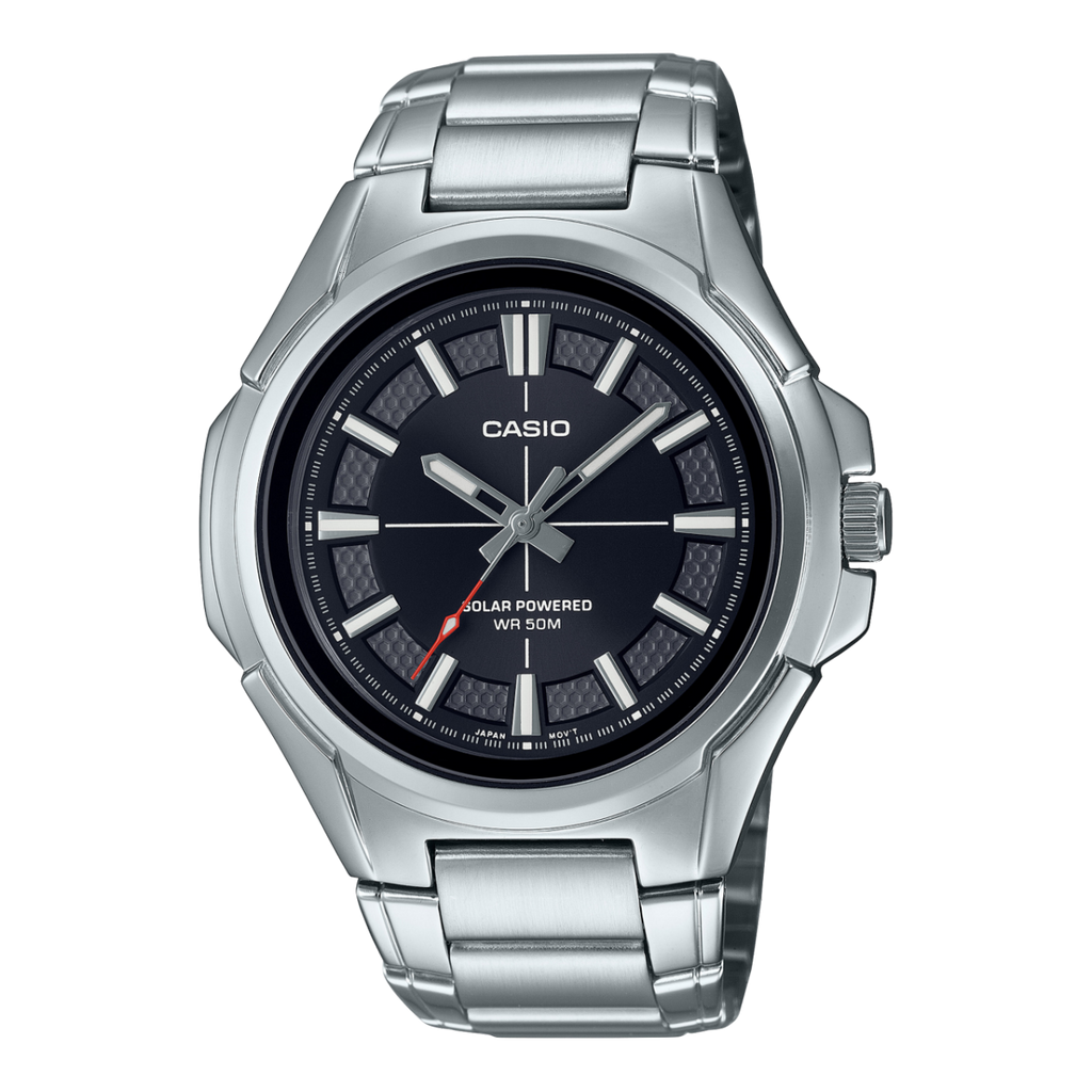 Casio MTP-RS100D-2AV Standard Collection Men’s Solar Analog Watch | Blue Dial | Stainless Steel | 50M Water Resistant