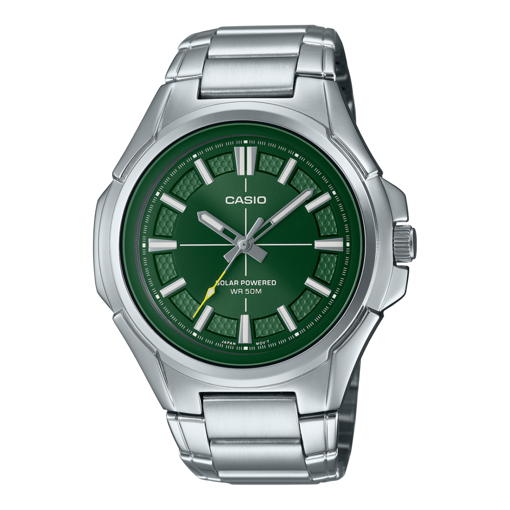Casio MTP-RS100D-2AV Standard Collection Men’s Solar Analog Watch | Blue Dial | Stainless Steel | 50M Water Resistant
