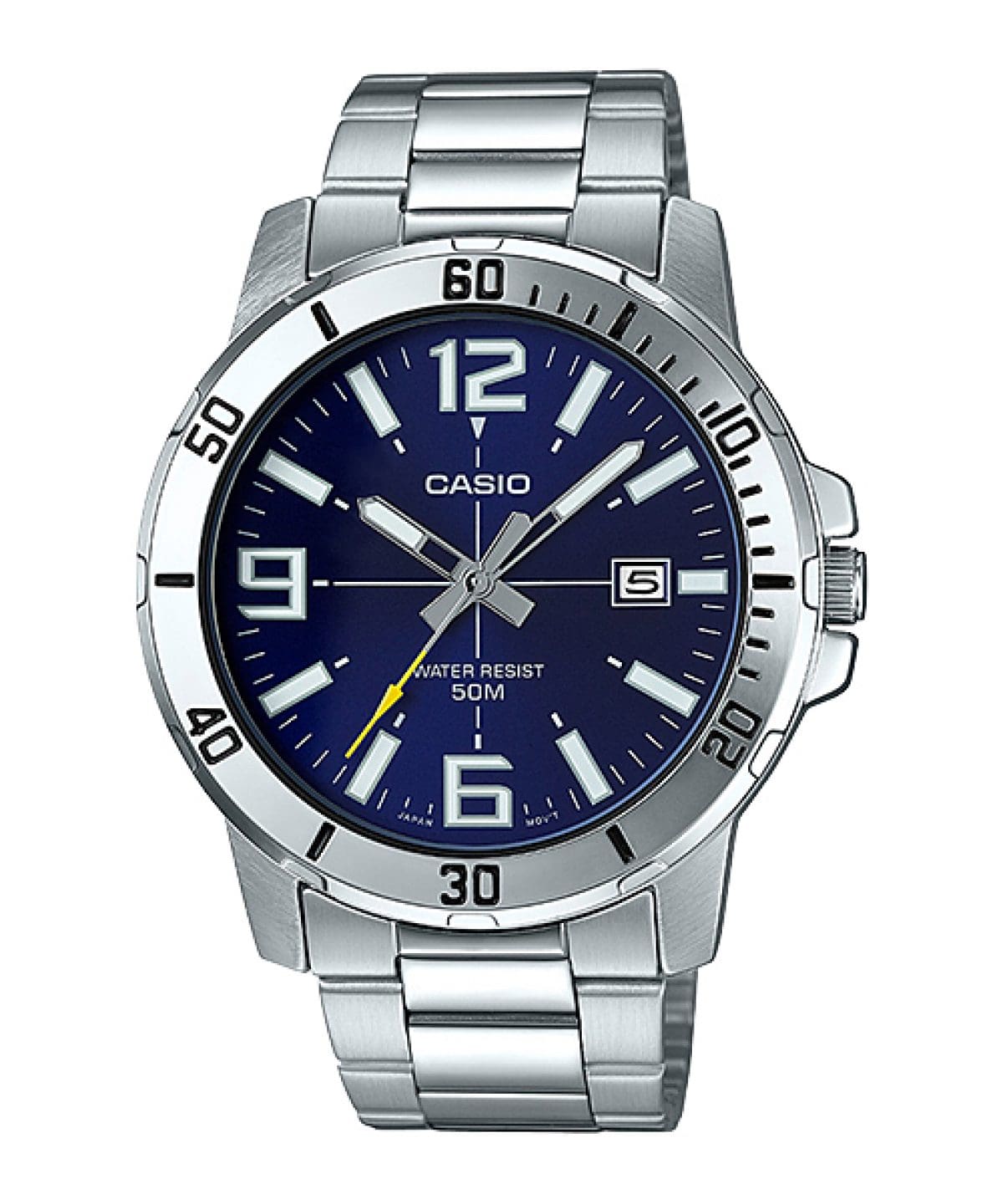 Casio MTP-VD01D Stainless Steel Analog Watch with Date Display & 50M Water Resistance | Unisex