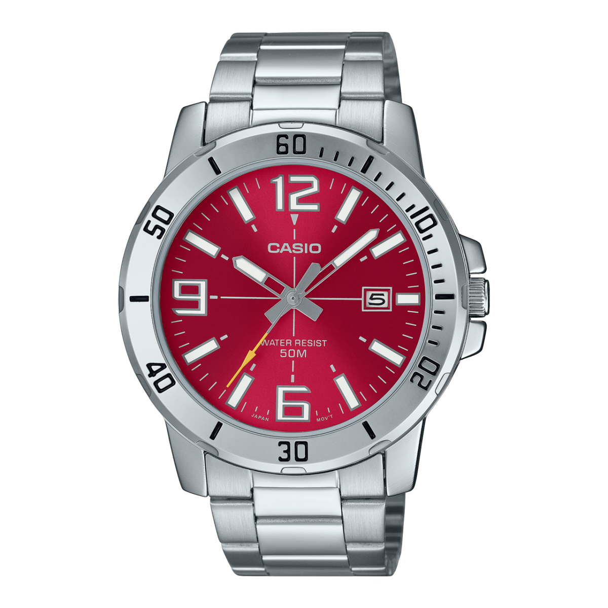 Casio MTP-VD01D Stainless Steel Analog Watch with Date Display & 50M Water Resistance | Unisex