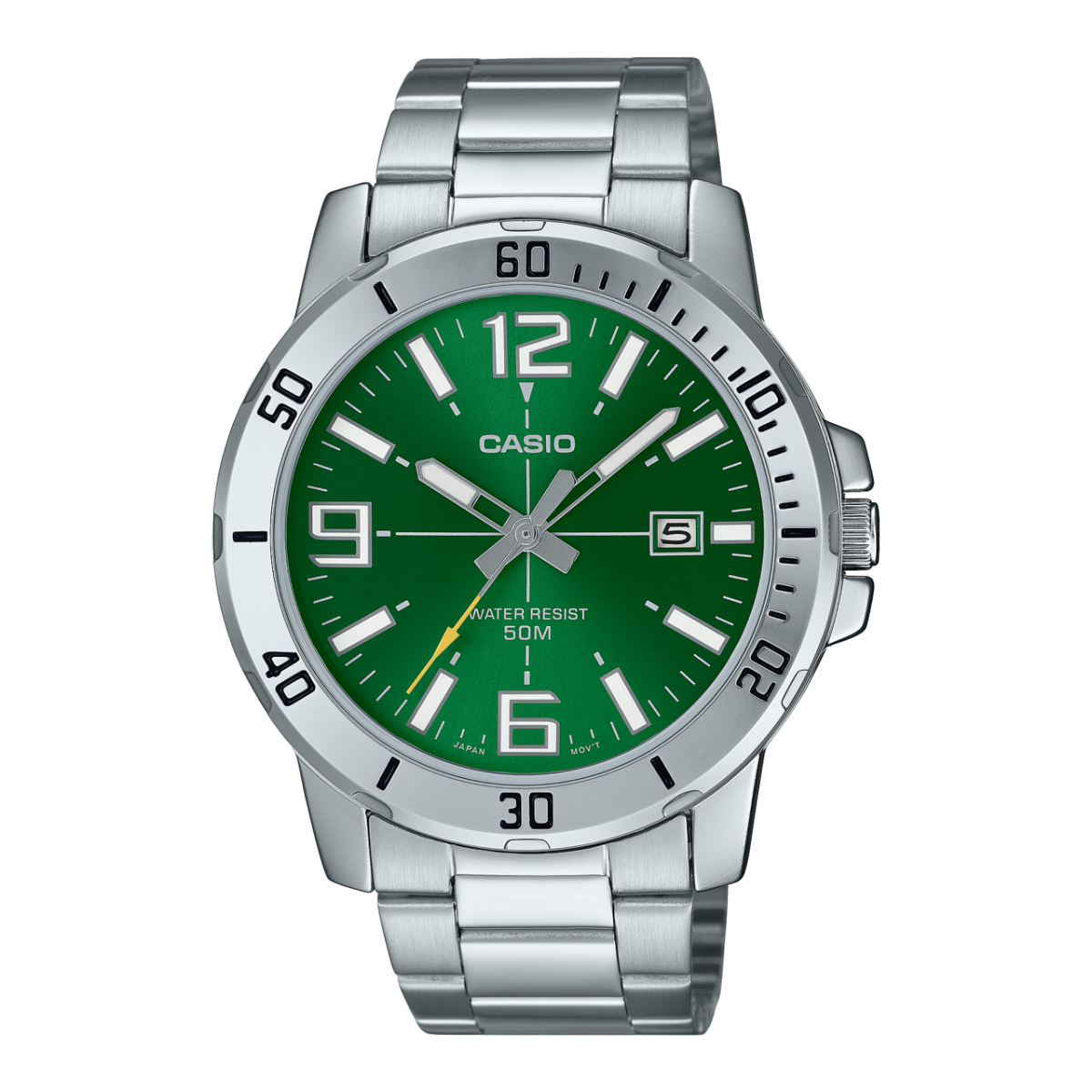 Casio MTP-VD01D Stainless Steel Analog Watch with Date Display & 50M Water Resistance | Unisex