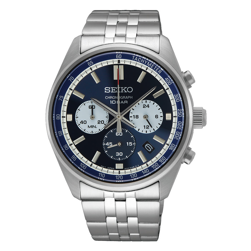 Seiko SSB427P1 Quartz Chronograph Men’s Watch | Blue Dial | 41.5mm Stainless Steel