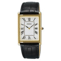Seiko Essentials SWR049P1 Men’s Quartz Watch | White Dial | Black Leather Strap