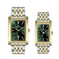 Daniel Klein Green Dial Couple Watch Set – Two-Tone Stainless Steel | Quartz Analog | Gift Box Included