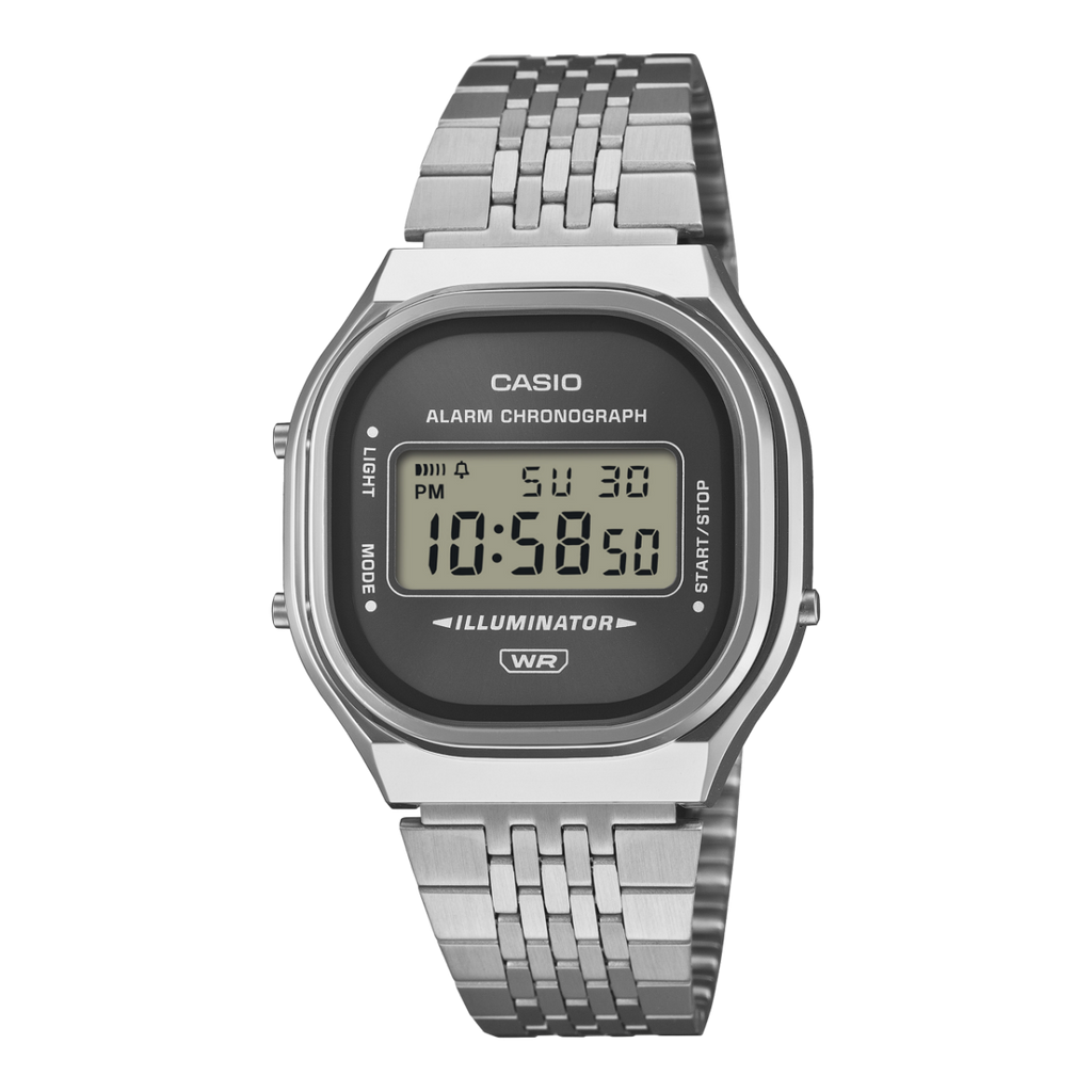 Casio Vintage A140WE-2A Digital Watch – Silver Stainless Steel with Blue Dial