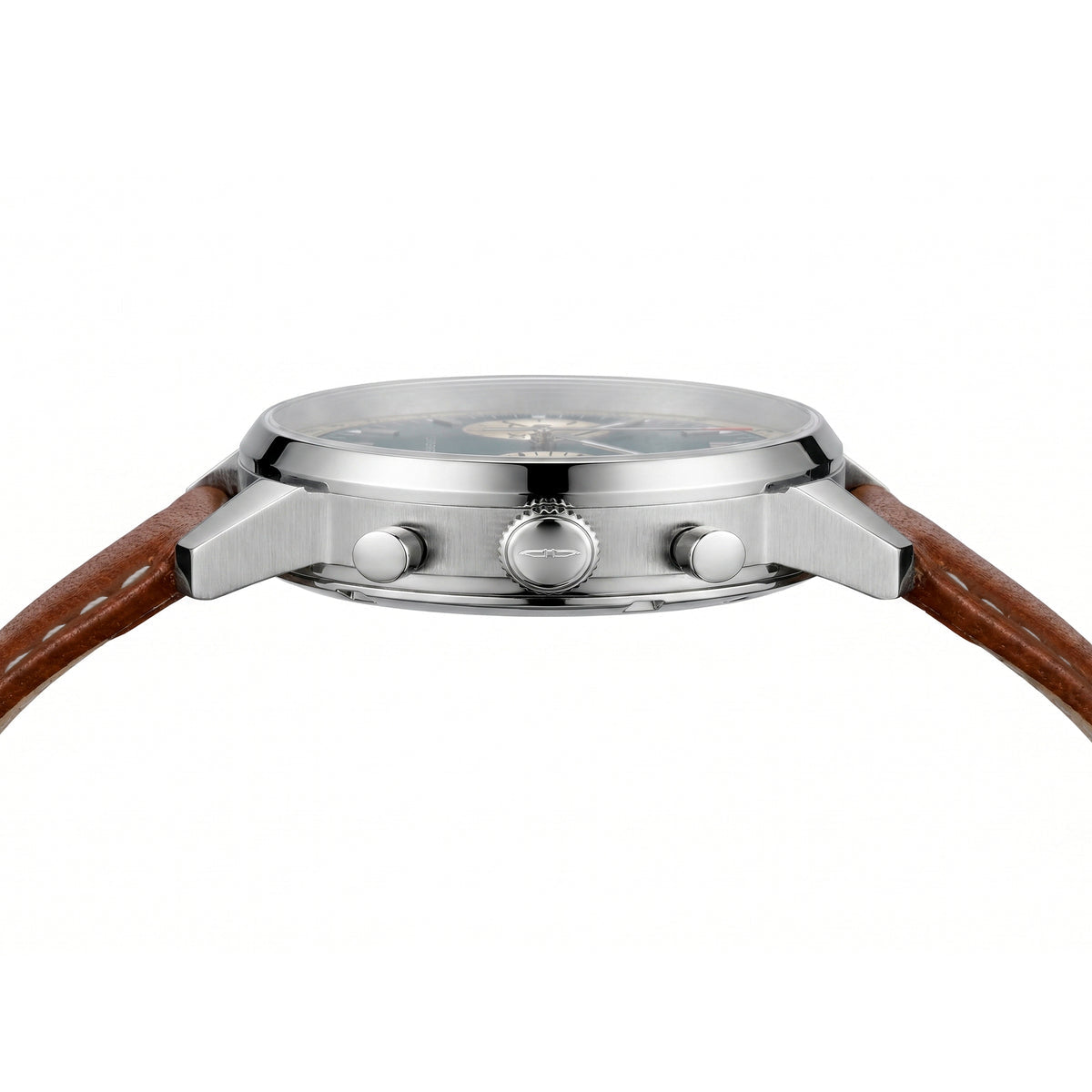 BLADE Rally Khaki 3721G1SED Men’s Dual-Time Chronograph Watch – Stainless Steel & Brown Leather Strap