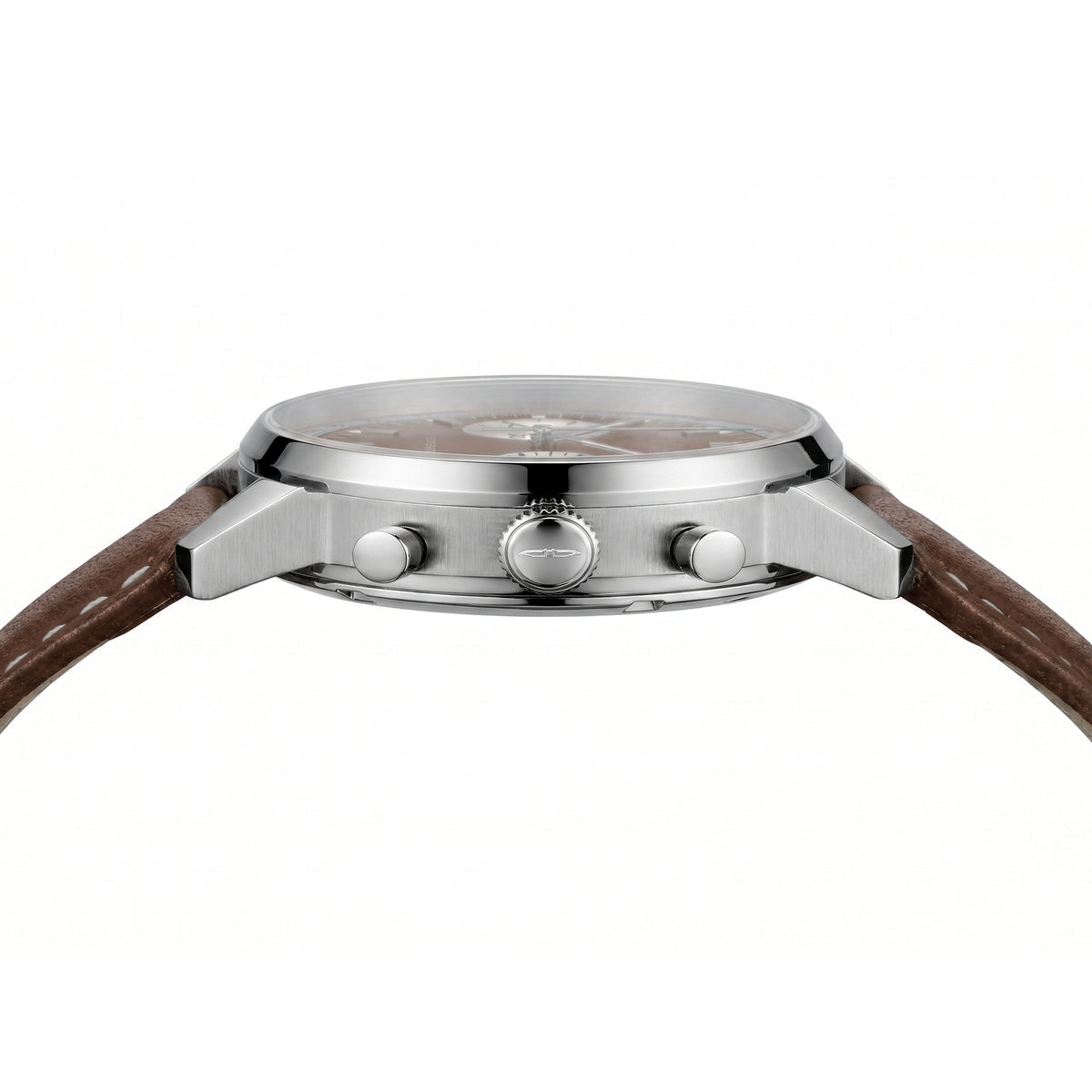 BLADE Rally Brown 3721G1SOO Men’s Dual-Time Chronograph Watch – Stainless Steel & Leather Strap