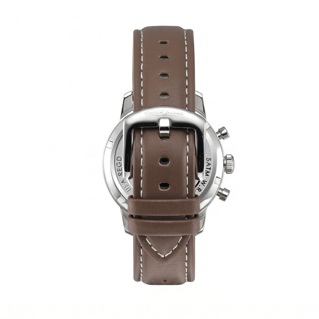 BLADE Rally Brown 3721G1SOO Men’s Dual-Time Chronograph Watch – Stainless Steel & Leather Strap