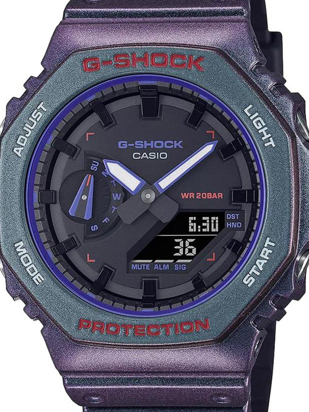 Casio G-SHOCK GA-2100AH-6A Aim High Purple Analog-Digital Carbon Core Guard Unisex Watch