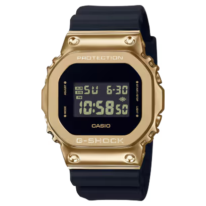 Casio G-SHOCK GM-5600G-9D Gold Ion-Plated Metal Bezel Digital Unisex Watch