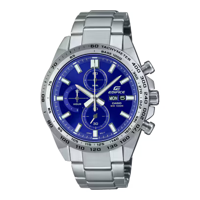 Casio Edifice EFR-574D-2AVUDF Blue Dial Stainless Steel Analog Chronograph Men's Watch